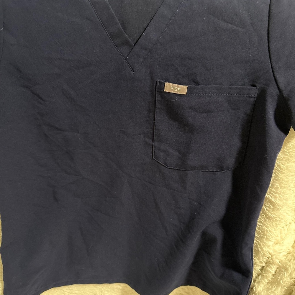 Figs Dark Blue V-Neck Sweater
